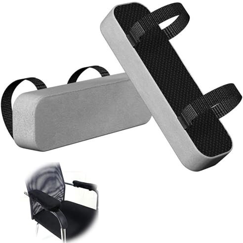LONGHAO 2 pcs Stuhl Armlehne Pads Armlehnenpolster Bürostuhl Armlehnenbezug für BüRostuhl Armlehnen Pads Ergonomische Armlehnenpolster,für Schreibtischstuhl Gaming Stuhl Rollstuhl(Grau)