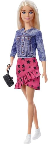 Barbie GXT03 - „Bühne Frei für große Träume Malibu Puppe (ca. 30 cm groß, blond) mit Jacke, Rock und Zubehörteilen, Spielzeug Geschenk für Kinder ab 3 Jahren