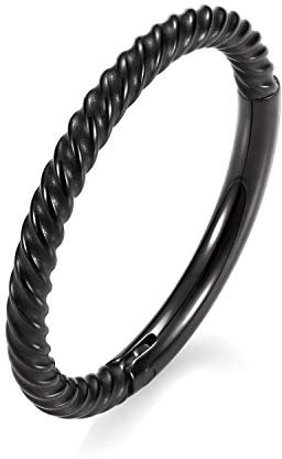 hengkaixuan 316L Surgical Steel Clicker Segment Seamless Septum Conch Rook Ring 16G Nose Rings Hoop Black Cartilage Helix Daith Tragus 8mm Hoop Earrings Lobe Piercing Jewellery