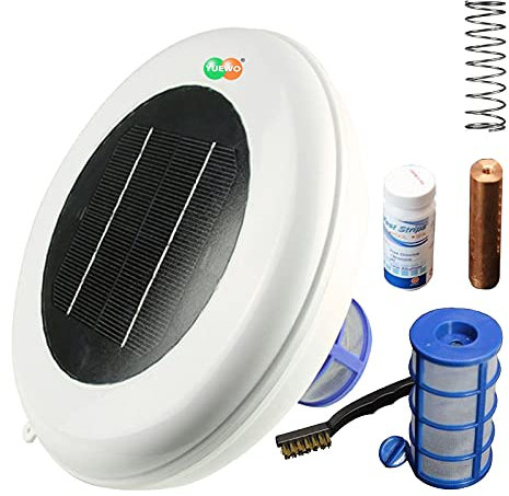 hzexun Solar Pool Lonizer Mit 300mAh Eingebauter Batterie, Solarversorgung Chlorfrei Sun Shock Wasserreiniger Pool Chlor Float Algen Elimination Gerät Für Alle Pools, Bis Zu 35.000 Gal
