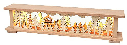 Wichtelstube-Kollektion Holz Schwibbogenbank Podest Wildfütterung 57x10x13cm