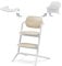 CYBEX Gold LEMO Hochstuhl 3in1-Set, Mitwachsend, 6 Monate - 99 Jahre, Verwendbar ab Geburt durch separaten Gold Bouncer, Inkl. Baby-Set und Snack Tray, Buchenholz/Aluminium/Kunststoff, Sand White