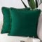 Madizz 2er Set Kissenbezügen aus Wildleder mit Fransenquasten Weiche dekorative Kissenbezüge für Sofa Schlafzimmer Kissenhülle Grün 45x45 cm Quadrat