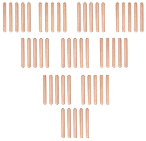50pcs goupilles en bois chevilles rainurées en bois dur M6 attaches cylindriques pour l'assemblage et l'assemblage de meubles, planches de bois et ainsi de suite.(M6*30)