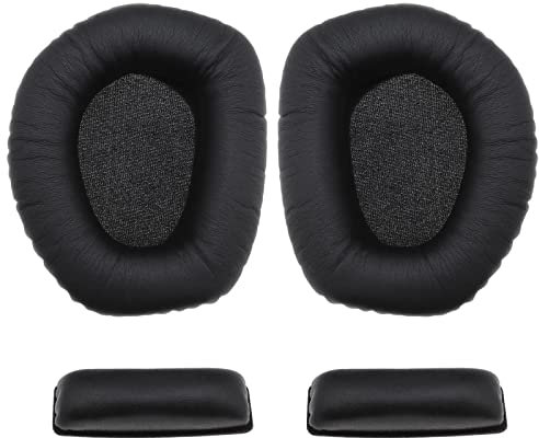 Create idea 1 Paar Ohrpolster & 2 Stück Kopfbügelpolster kompatibel mit Sennheiser HDR165 HDR175 HDR185 HDR195 RS165 RS175 RS185 RS195 Headset Ohrpolster Kopfhörer Reparaturteile schwarz