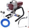 Airless Paint Sprayer Wall Ceiling Electric Spray Gun Kit 1800W 1.8L/min Pressure Adjustable Spraying Machine with 10m High Pressure Hose