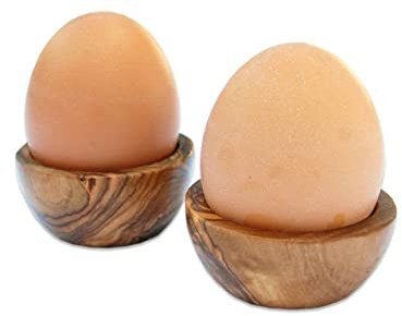 D.O.M. Eierbecher Piccolo aus Olivenholz - Einzeln und im Set, auch mit Halterung (12er Set)