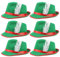 Damen Bayerische Mütze - 6er Pack - Grün und Rot Oktoberfest Bayerische Mütze mit Federdetail - Erwachsene Deutsch Tiroler Trilby Fasching Zubehör