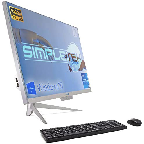 SIMPLETEK PC All in One RGB Core i5 Windows 10 Pro 27 Full HD RAM 16 GB SSD 240 GB + 2 TB | Webcam integrada, WiFi5, Bluetooth | Ordenador de sobremesa fijo