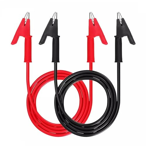 2PCS Alligator Clips Test Leads, Dual Ended Crocodile Wire Cable with Insulators Clips Test Flexible Copper Cable for Electronics Testing, Circuit Debugging, DIY Projects, 3.3ft/1m