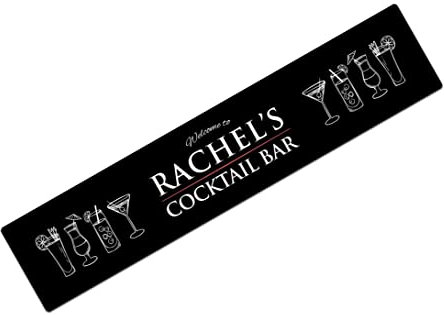 Petit tapis de bar personnalisé - Motif verres à cocktail