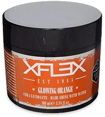 Edelstein XFLEX Glowing Orange Polierwachs 100 ml Wasserwachs Mittlerer Halt | Auswaschbares Wasserwachs für brillanten Glanz und flexiblen mittleren Halt im urbanen Street-Look