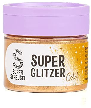 Super Streusel Super Glitzer Puder Gold | Essbarer Glitzer für Getränke, Kuchen, Torten Glitzer essbar | Goldpuder Essbar Goldpulver Essbar Glitzerpuder Essbar Gold Glitzer essbar Gold Puder essbar