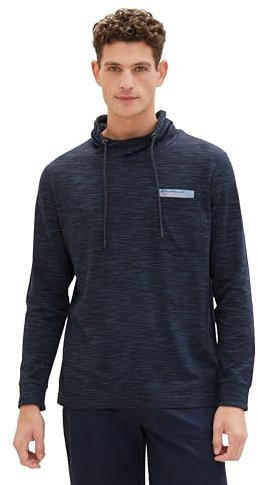 TOM TAILOR Herren Klassischer Snood mit Struktur, 35114 - Navy Middle Blue Injected, L