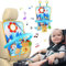 HOTUT Spielzeug Für Autofahrt Baby, Babyautositz Spielzeug mit Spiegel und 3 Hängespielzeuge, Kinder Auto rücksitz Spielzeug, Baby Activity Spielzeug für Babys von 0-12 Monaten -SchneebergStil