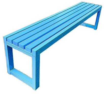 LSHTAR Outdoor Benches, Patio Steel Pipe Frame Weatherproof Garden Bench, 2-3 Seater Furniture Bench for Terrace, Balcony, 6 Colors