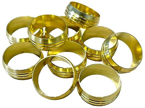 Brass Compression Olives - Pack of 10 (15mm)