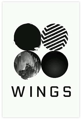 K-pop BTS Poster Wings Album Cover Poster (2) Leinwand Poster Schlafzimmer Dekor Sport Landschaft Büro Zimmer Dekor Geschenk 20 x 30 cm