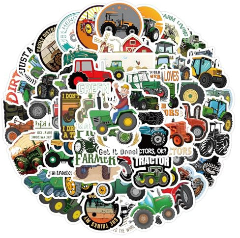 PNGIF Wasserfeste Aufkleber 60 Stück Ackerschlepper Sticker für Koffer Laptop Skateboard Motorrad Helm Auto Snowboard Gepäck Scrapbook Kühlschrank Graffiti Traktoren Sticker