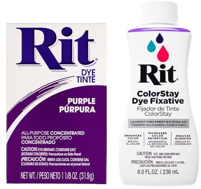 Tinte en polvo concentrado multiusos para ropa, decoración y manualidades, morado con fijador ColorStay