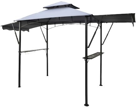 GRILLHÜTTE MIT 2 SONNENBLENDEN UND ABLAGEN 205X124XH255CM
