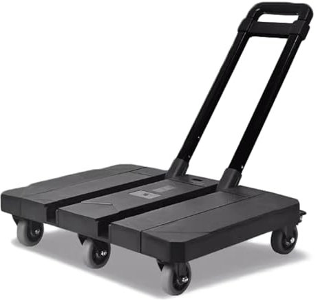 Rieort Plattformwagen, Aluminium, Flacher Handwagen, verbreiterte Version, beweglicher Transportwagen mit Griff, tragbare Last, 440 lb, zusammenklappbarer Schubwagen