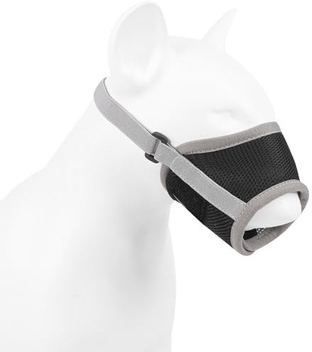 Nylon-Maulkorb Für Hunde, Verstellbare Schlaufe, Atmungsaktiv, Sicherer, Schneller Sitz Für Kleine, Mittelgroße Hunde, Verhindert Das Beißen, Kauen Und Bellen (Grau, M)