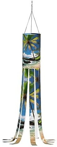 Palma tropicale Hawaii Beach stampa Halloween Windsock Outdoor Hanging decorazione per patio festa decorazione