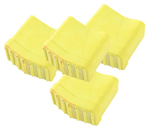 HOMOCONO 4pcs Non-Skid Ladder Pads Ladder Replacement Feet Covers Ladder Feet Mitts Ladder Protective Pad Stair Ladder Non Slip Ladder Feet Ladder Bumper Ladder Feet Protector Yellow Rubber