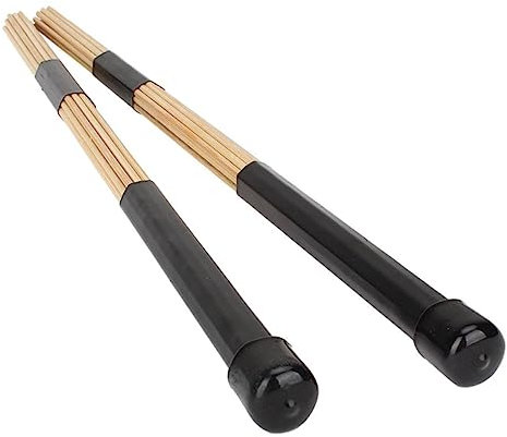 Balais de Batterie en Bambou 40cm, Paire de 2 Bâtons Noirs