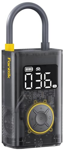 Fanttik X9 Pro Tragbare Elektronische Luftpumpe, 1 Min Schnelles aufblasen Elektrische Kompressor, 10,3 BAR/150 PSI Luftkompressor mit LED-Licht für Fahrrad, Auto, Motorrad und Ball- Mechanisches Grau
