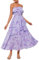 GRACE KARIN Robe longue décontractée à épaules dénudées pour femme - Sans bretelles - Dos nu - Volants - Pour l'été et le mariage, violet, L
