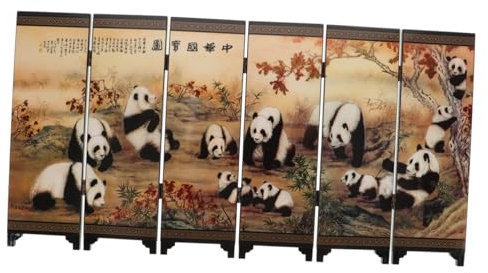 Vaguelly Chinesischer Stil Bildschirm Raumteiler Aus Holz Faltbarer Dekorativer Panel Für Tisch Antike Design Akzent Für Wohn Und Arbeitsräume Einzigartige Tischdekoration Handwerkliche