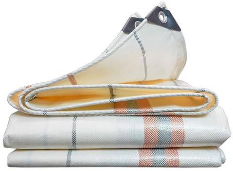 Bâche Imperméable avec Oeillet, Bâche de Protection en Polyéthylène, Bâche Imperméable Ultra Lourde et Résistante, Bâche Bois Exterieur, Bâche Hivernage Piscine Hors Sol (D 4x6m)