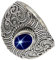 SILVERTROVE Im Labor gezüchteter blauer Lindy-Stern Edelstein 925 Sterling silber Band Ring Herren und Damen Schmuck CRG1084BG14_(60 (19.1))