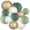 12 Lanternes en Papier Vert Sauge,Crème et Doré - Décoration Parfaite pour Mariages, Anniversaires, Fêtes Prénatales et Jardins