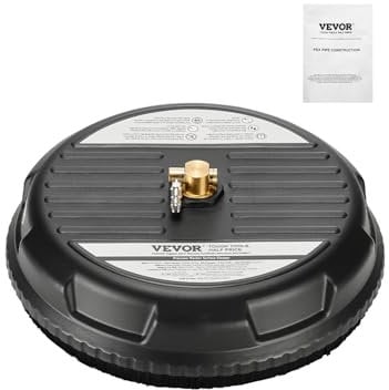 VEVOR Idropulitrice per Superfici in Acciaio Inossidabile con 4 Ruote, 206,8 bar Max, Connettore Rapido 1/4, 2 Ugelli di Spruzzo, Doppia Impugnatura, per Cemento, Patio, Marciapiede 385 mm