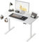 Cubiker 110 x 55cm Electric Height Adjustable Standing Desk, Home Office Table with Splice Board, White