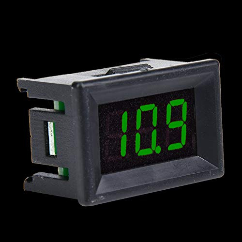 Digital Voltmeter LED Panel DC Spannungsmonitor Wasserdicht mit Rückwärtsfunktion für 2.4-30V Anwendungen (Schriftbeleuchtet Grün)