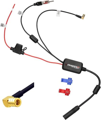 Adaptateur Amplificateur DAB+ A391 pour Autoradio - Splitter Antenne FM vers DAB, Compatible avec Sony, Pioneer, JVC, Kenwood, Blaupunkt, Alpine - Installation Facile, Adaptateur DIN SMB, Radio Numéri