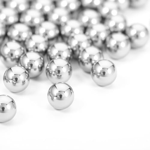 210 Pcs Stainless Steel Mixing Balls Agitator Balls for Model Acrylic Paint Set Nail Polish Bearing Ball Replacement Ball for Mixing Model Paints for Women Manicurist Silver Gifts 2.13 Inch