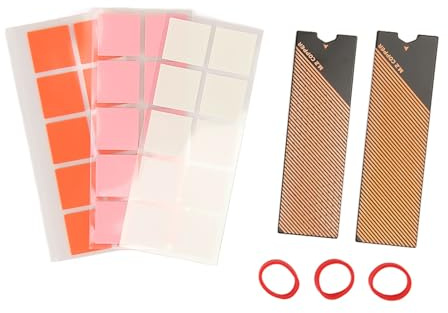 SIXRUN Dissipateur Thermique pour SSD M.2, Refroidisseur en Cuivre graphité Laiton avec Pads Thermiques et Anneaux en Silicone pour Refroidissement SSD NVMe 2280 sur Ordinateur