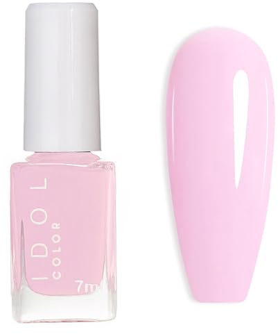 Baby Pink Nail Varnish - 7ml Light Pink Nail Polish Quick Dry - Pastel Color Long Lasting Nail Polish - High Glossy Breathable Nail Varnish for All Seasons,Nail Art Starter Manicure Salon DIY at Home