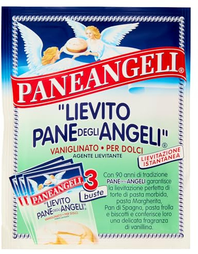 Paneangeli Lievito Pane degli Angeli Vaniglinato, Lievito per Dolci, Agente Lievitante, Lievito Istantaneo con Fragranza di Vanillina, Vegano e Senza Glutine, Bustone da 3 Buste da 16 g