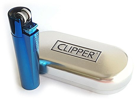 Clipper® Feuerzeug - Edition Metal Flint - Blau mit Metallbox