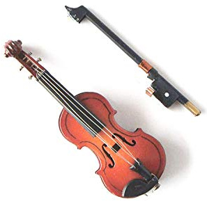 Violin Miniature 1/12th Scale Musical Instrument In Black Vinyl Case With Metal Clasp