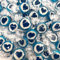 Herzbonbons zu Hochzeit Taufe Kommunion 500g Großpackung - handgewickelte Rocks-Bonbons mit Herz - Tischdeko, Nascherei, Gastgeschenke zur Hochzeit, Deko, Süßigkeiten - in Blau