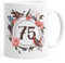 MoonWorks Geburtstags-Tasse 75 fünfundsiebzig Geschenk-Tasse Kaffee-Tasse Blumen Blüten Blumenkranz weiß Unisize
