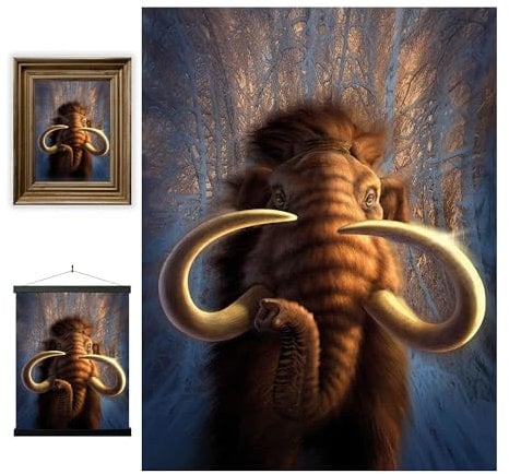 3D LiveLife Linsenförmige Wandkunst Drucke - Mammut von Deluxebase. Ungerahmtes 3D Jura Poster. Perfekter Wandfüller. Original kunstwerk lizenziert von bekannt künstler, Jerry LoFaro