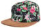Blackskies® Oahu 5-Panel Cap Damen Herren Baseball Mütze Kappe Blumen Floral Suede Grün